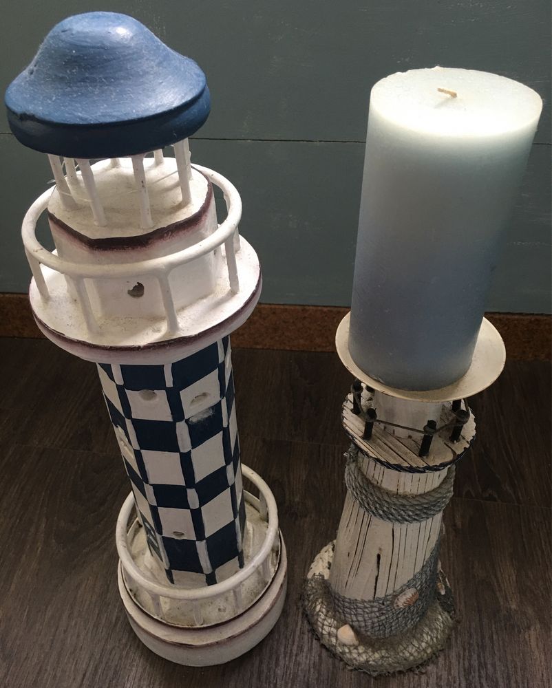 Conjunto de suporte vela e farol decorativo