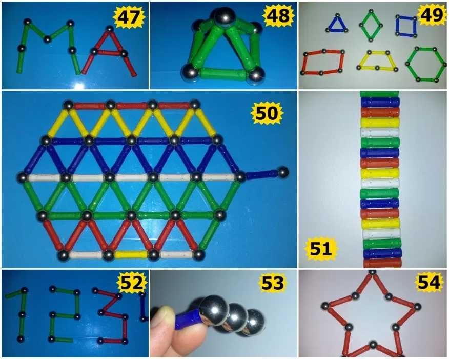 Магнитный конструктор палочки, шарики Magnastix 60, 136 дет Магнастикс