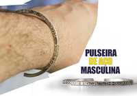 Pulseira de aço masculina - Fecho de ajuste