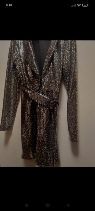 Vestido blazer c brilho