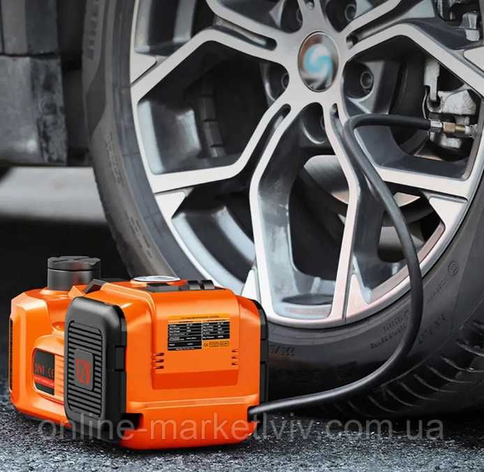 Електричний авто ДОМКРАТ 3в1 до 5тн+компресор+ліхтар 180Вт/12V ZSY03-X