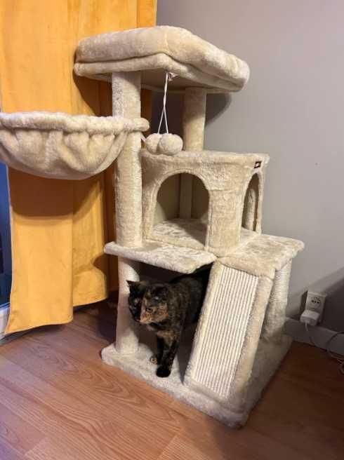 Drapak dla kota legowisko domek budka drzewko wieża NOWY beż