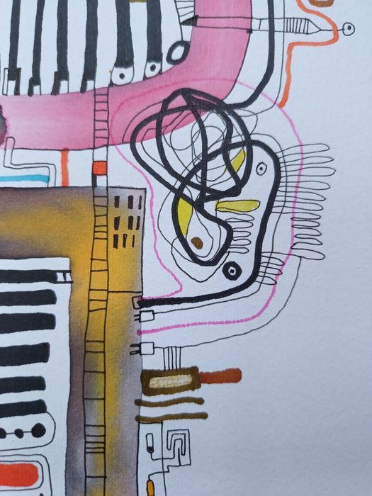 Obraz akwarelowy, akwarela, abstrakcja, praca autorska, format A3