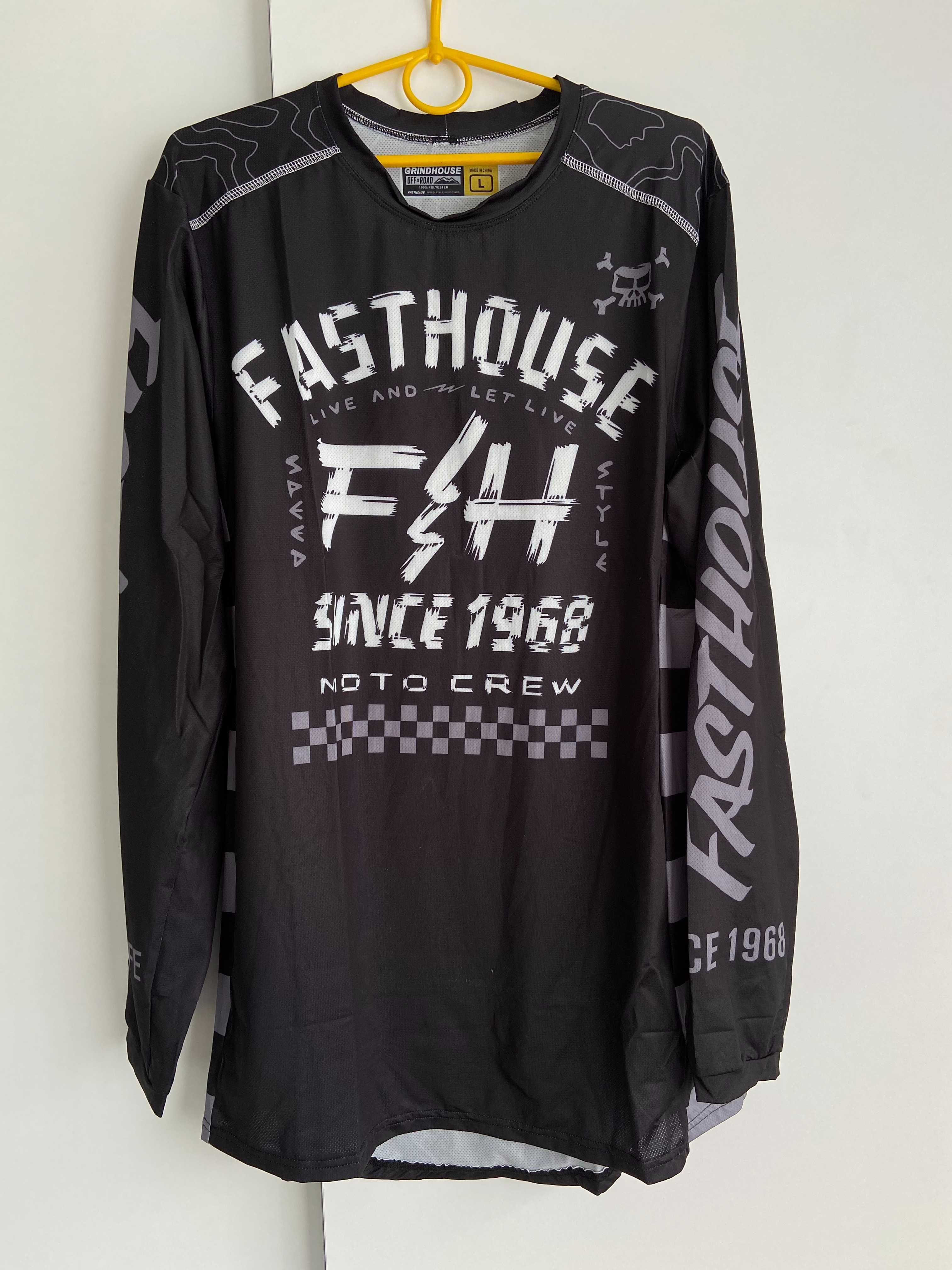 Strój Fast House Black White Kieszenie mx (cross,quad,enduro,mtb)