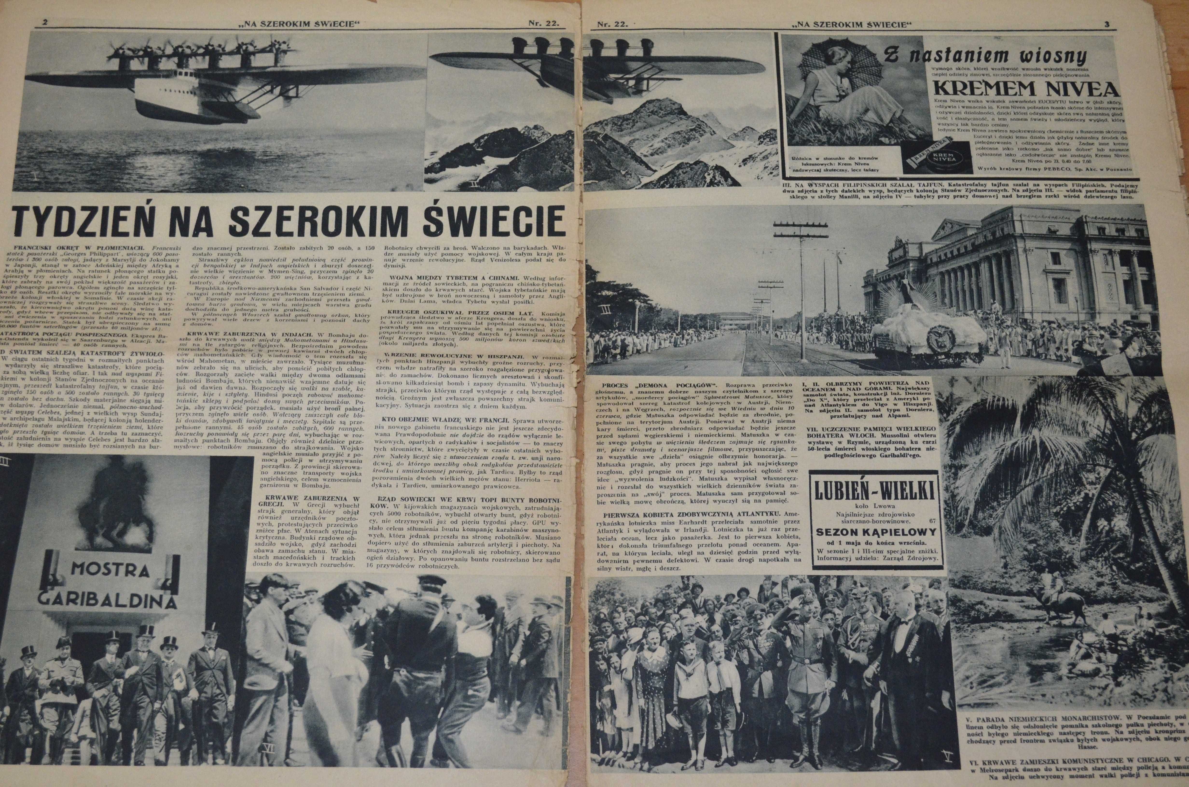 1932 rok Na szerokim świecie Czasopismo