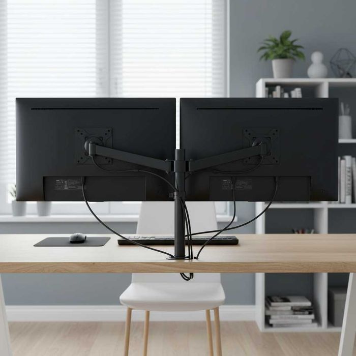 NOWY Uchwyt Monitora Na Dwa Monitory Stojak Ramię Podwójne Do Biurka