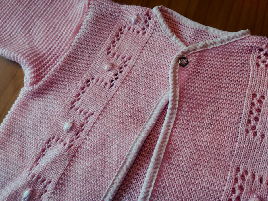 (NOVO, PORTES GRÁTIS) Casaco de Algodão de Bebé (3-6 meses) - Rosa