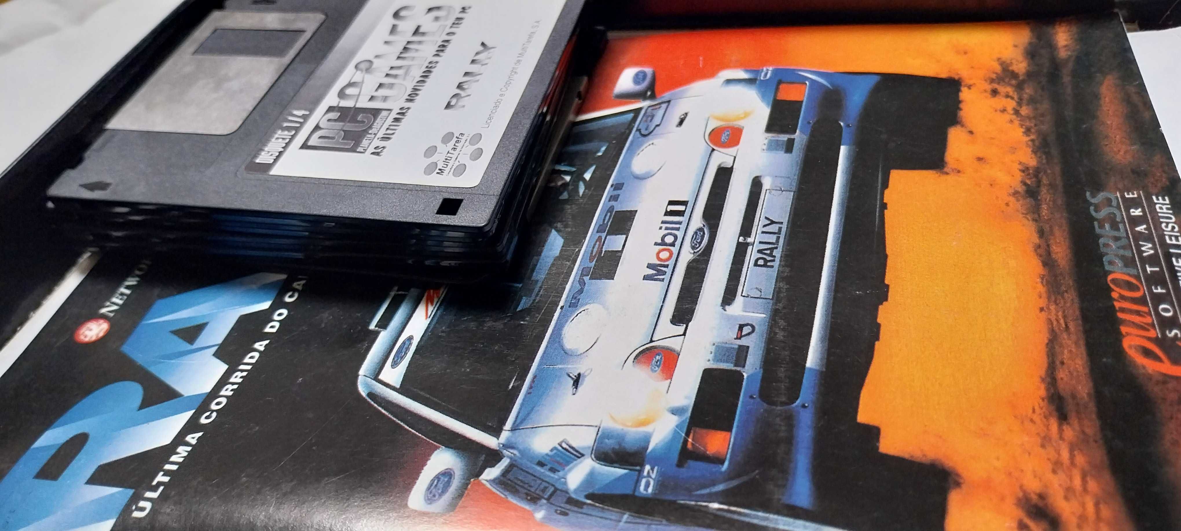 Jogo PC Vintage RALLY caixa grande em 5 disquetes e manual c novo 1993