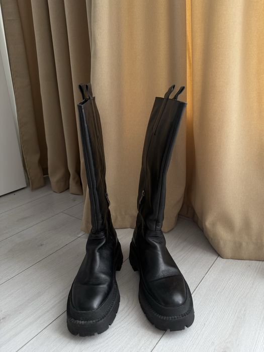 Високі чоботи шкіра