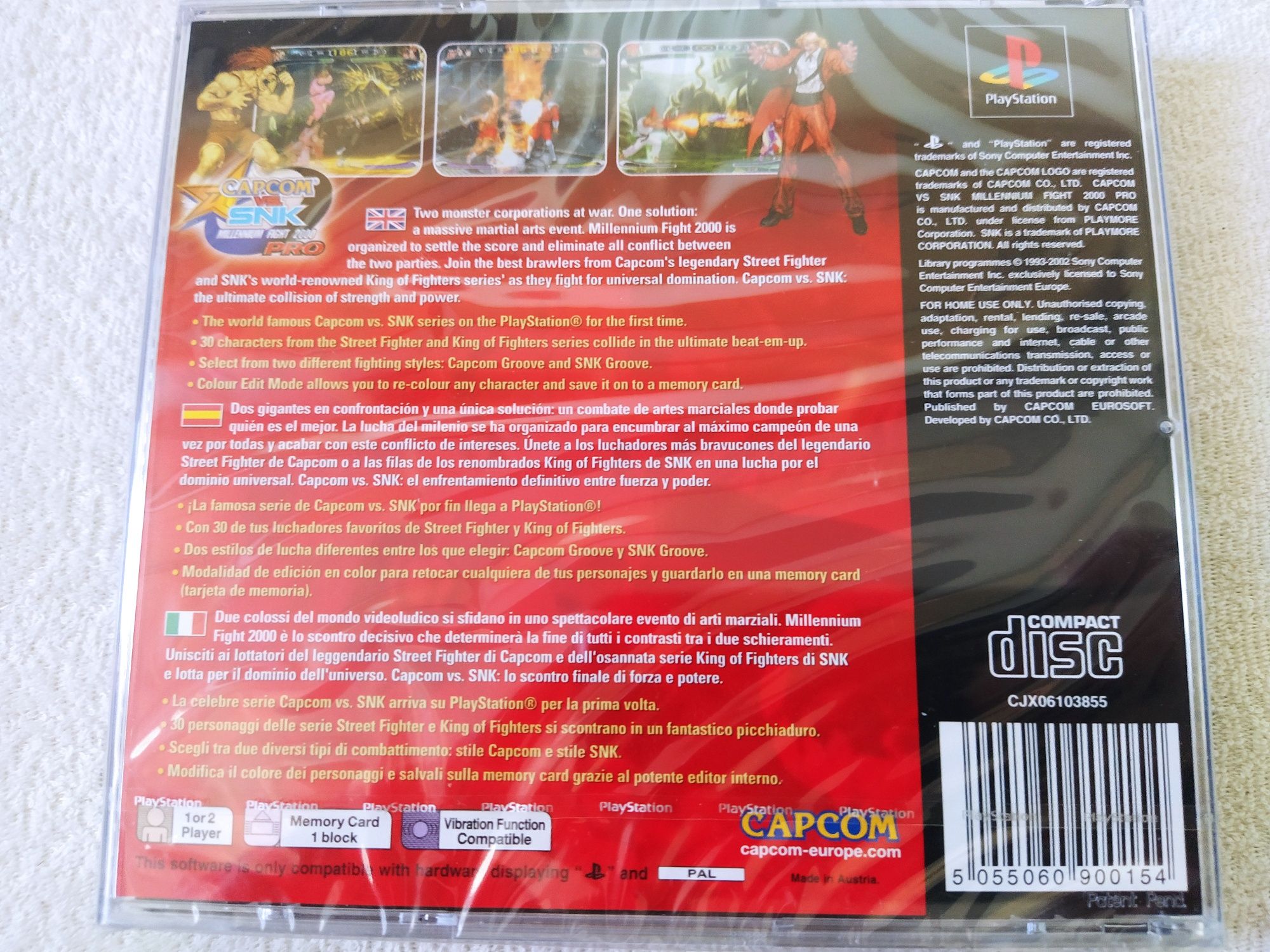 Ps1 psx one PlayStation Capcom vs SNK Millennium eng FOLIA pasek sony