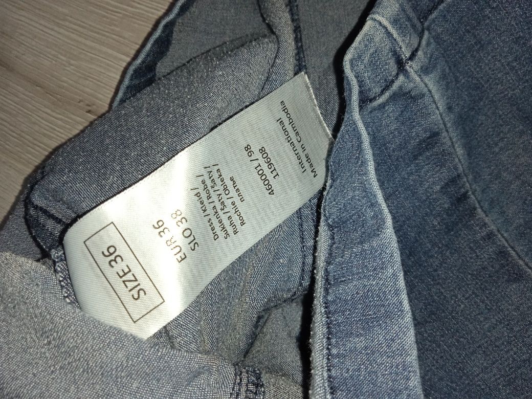 S/M sukienka jeansowa Orsay szmizjerka z paskiem jeans