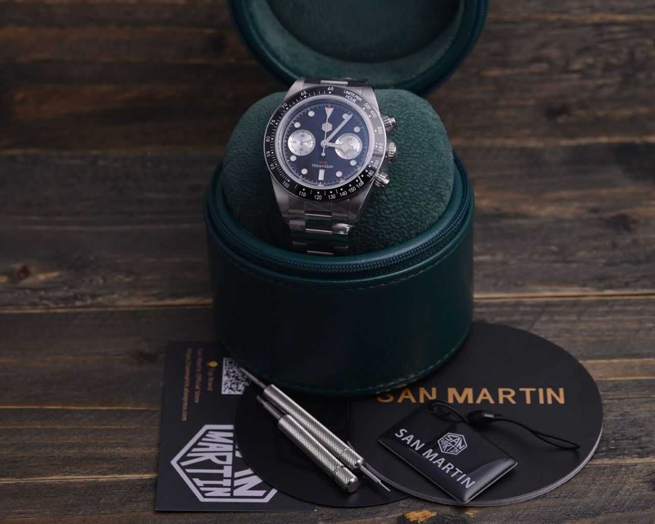 Годинник San Martin SN0052 хронограф Seagull ST1901 Часы Сан Мартин