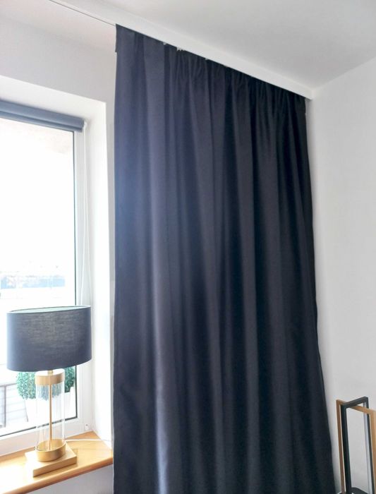 CZARNE ZASŁONY PREMIUM zaciemniające BLACKOUT na taśmie 200x250