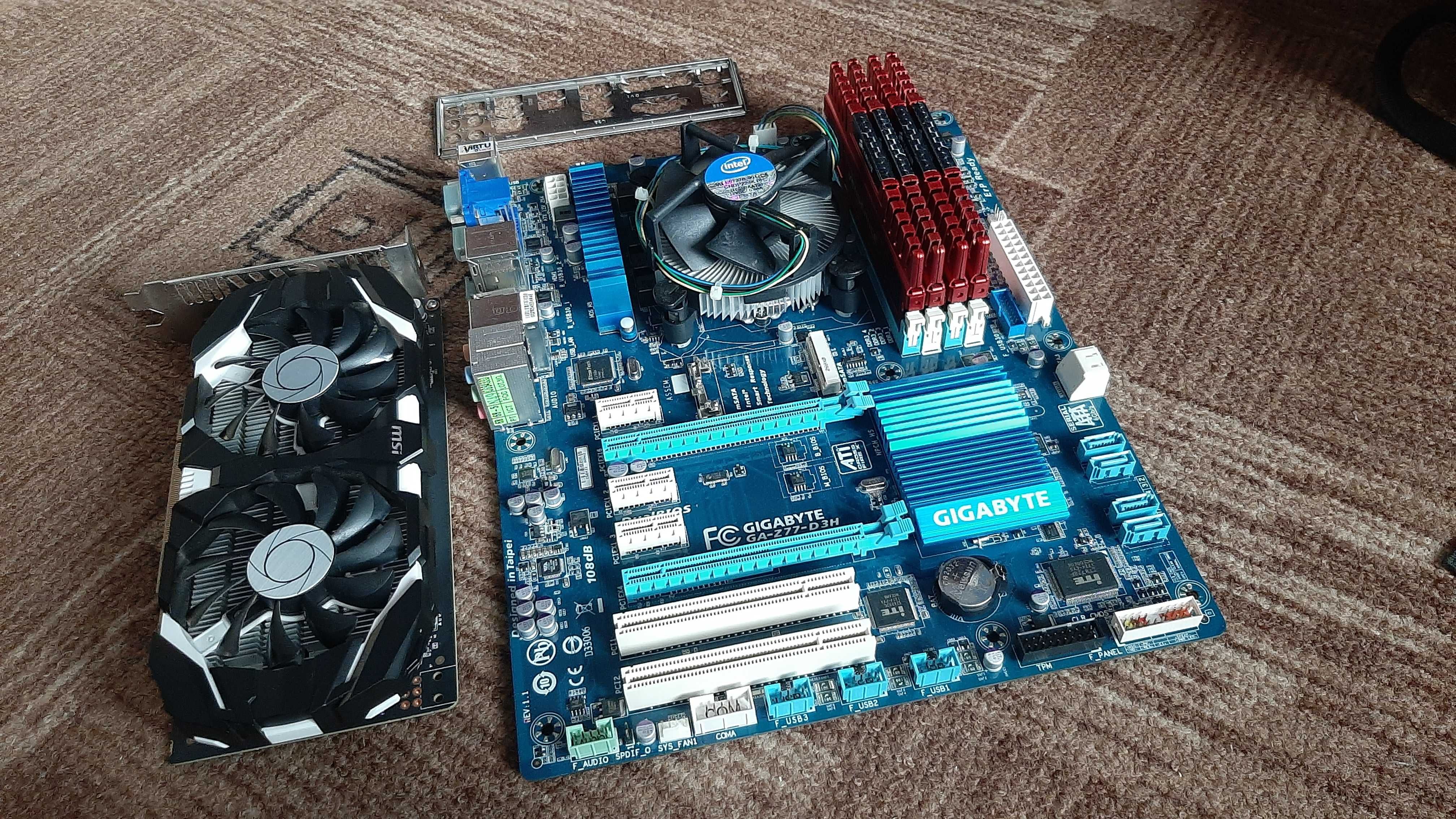 Gigabyte GA-Z77-D3H, Intel Core I5-3470, 16GB DDR3, MSI GTX 1050ti