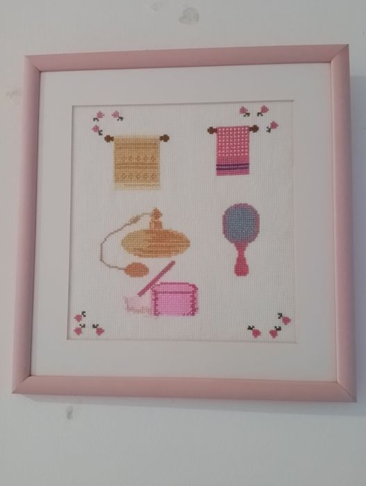 Quadro bordado a ponto cruz