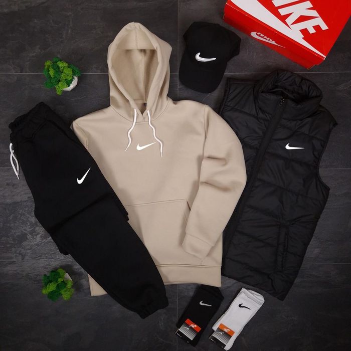 Комплект NIKE (Худі+Штани+Жилетка+Кепка)