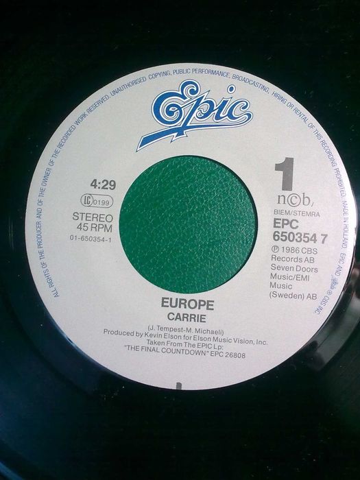 Europe -Carrie sp 7''