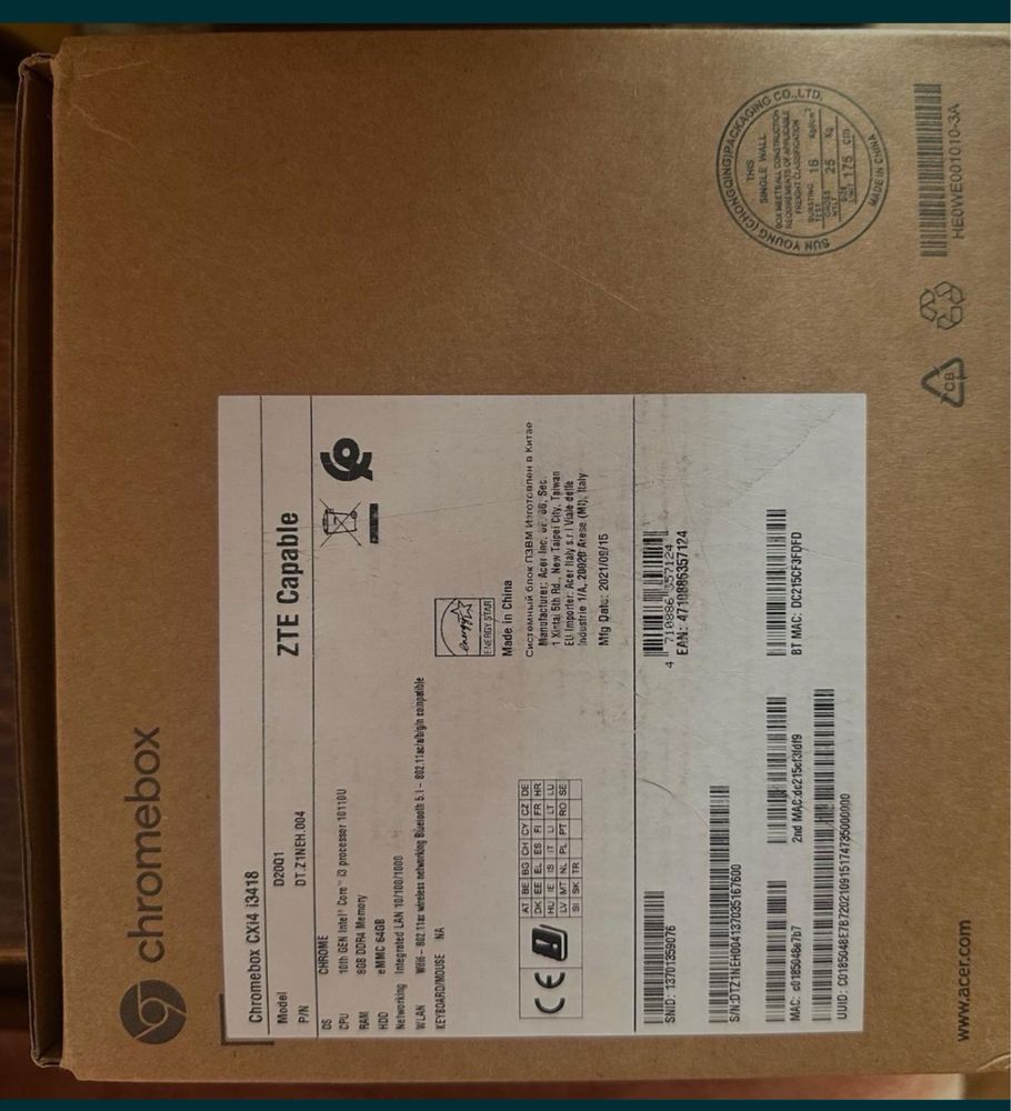 Компютер Chromebox CXi4 13418-13-10110U - 8 ГБ DDR4 – 64 ГБ