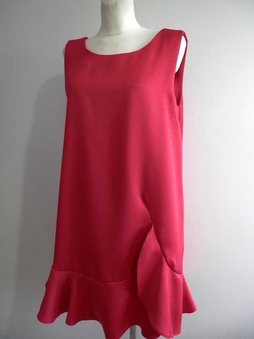 Sukienka Wizytowa Imprezowa Trapezowa Malinowa Reserved XL