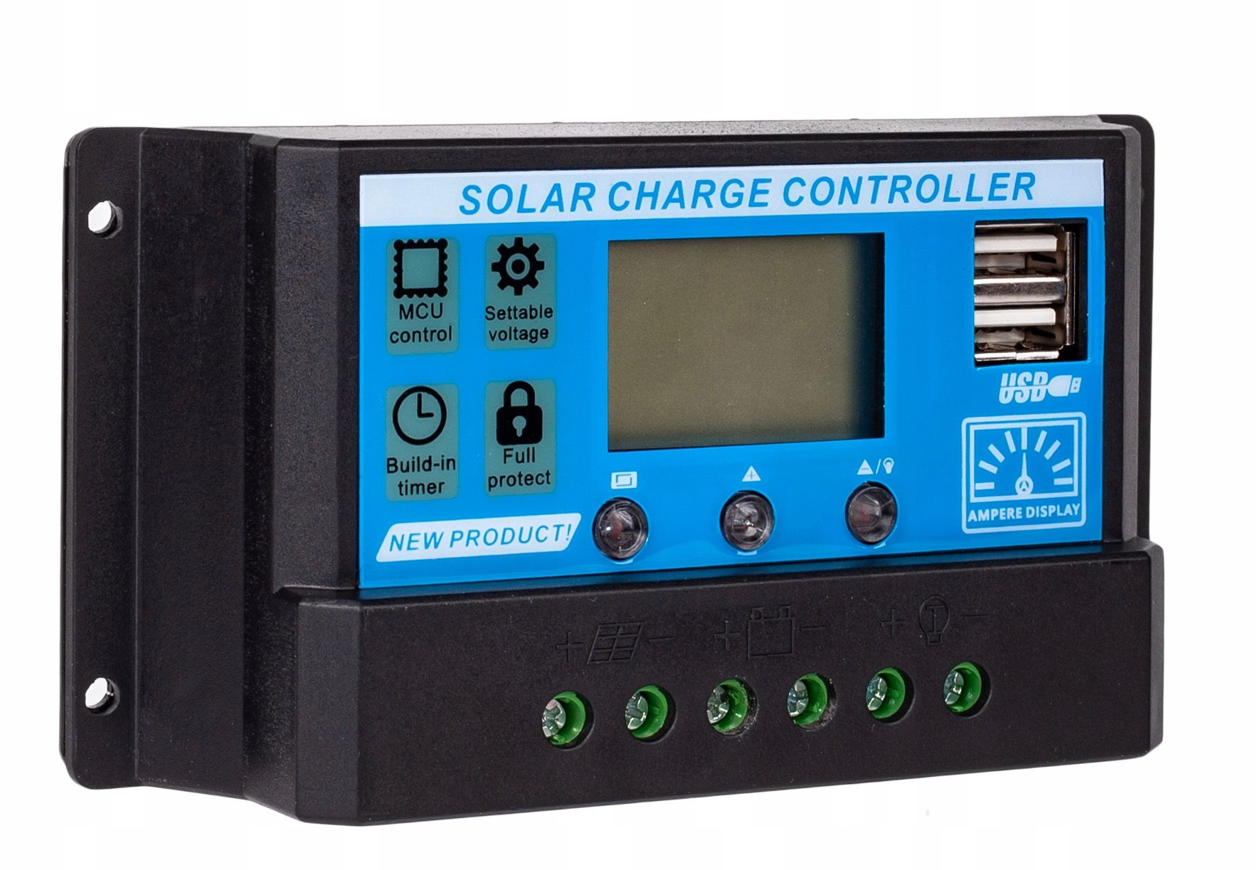 Regulator ładowania solarny 12V 24V panel LCD 10A (SOL30)