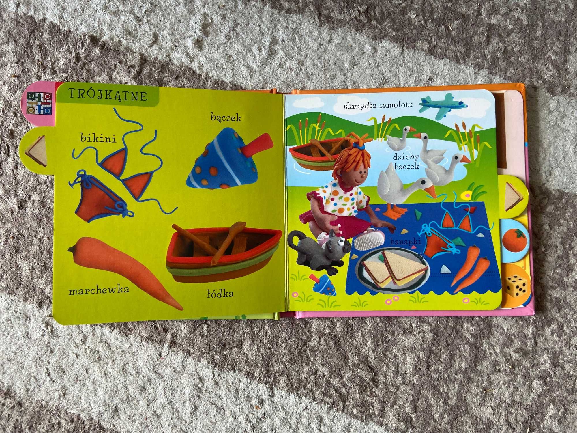 Książka dla dzieci, poznaję kształty, kartonowa