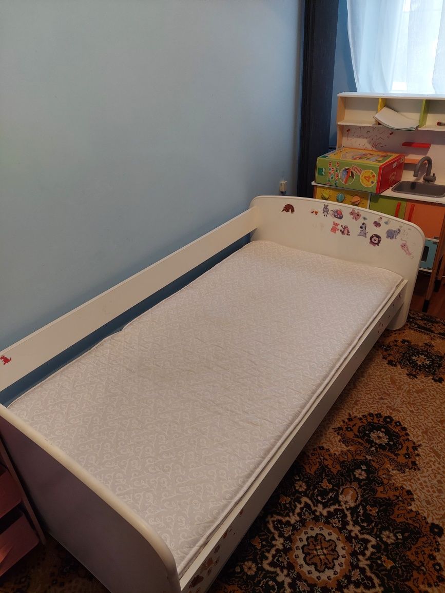 Łóżeczko dziecięce dla dziecka białe szuflada materaz gryka - pianka