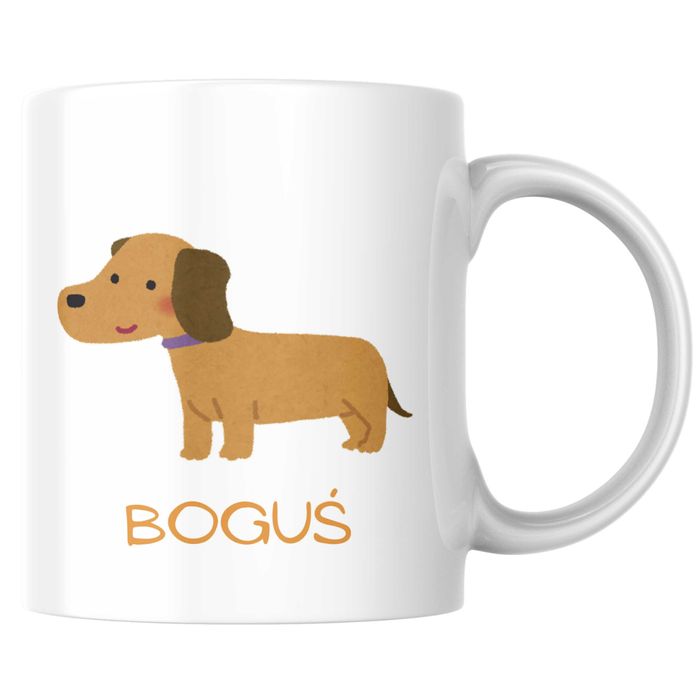 Kubek pies piesek IMIĘ prezent na urodziny święta  kubek do pracy