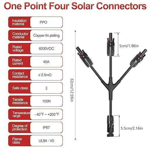 Złącza kabla panelu słonecznego 1 do 3