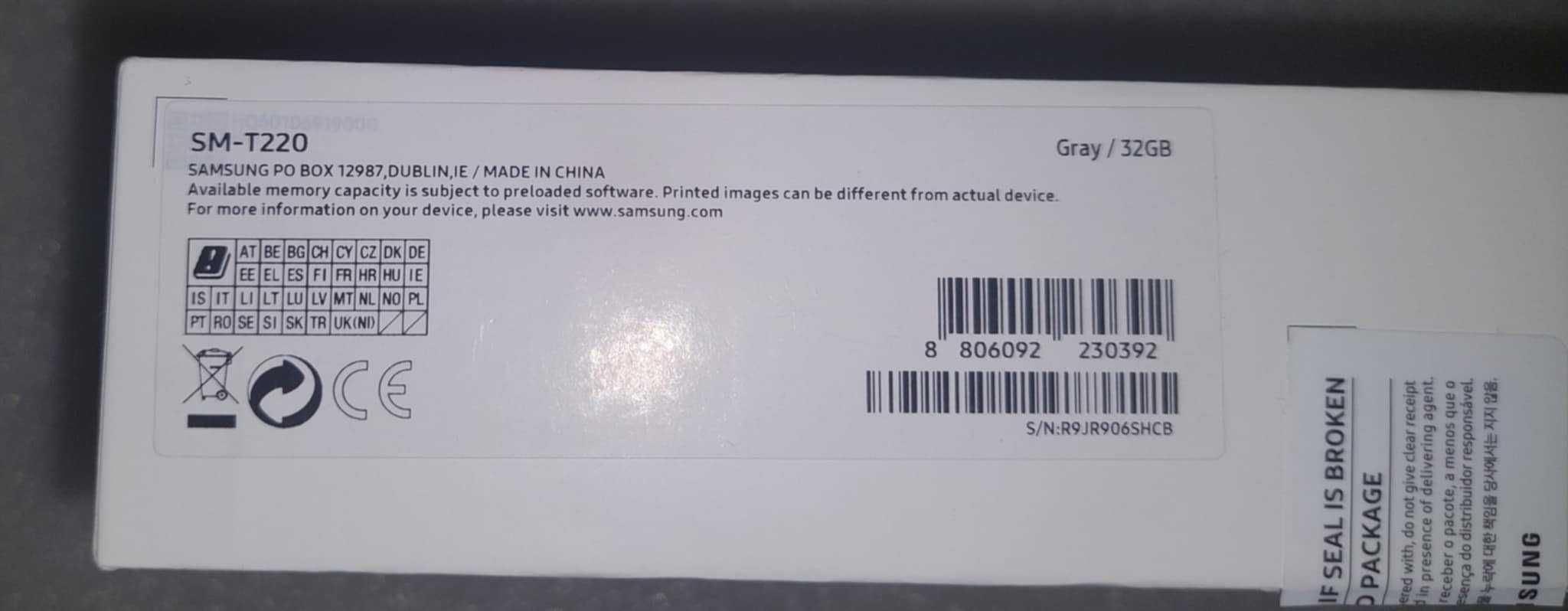 Tablet Samsung Galaxy A7 Lite 32GB Grey