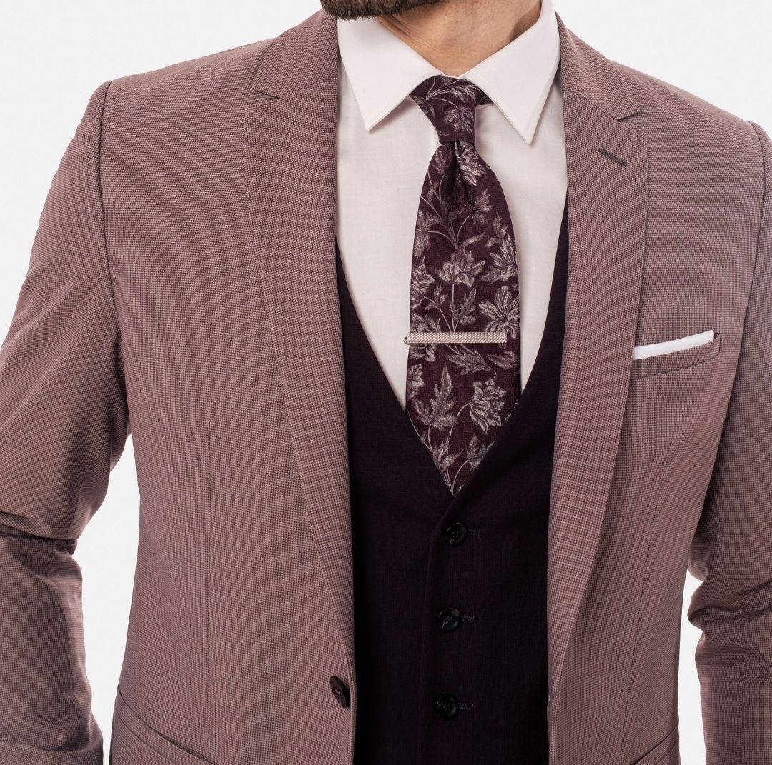 Garnitur  ROTIE RÓŻOWA slim fit jednorzedowa pw
