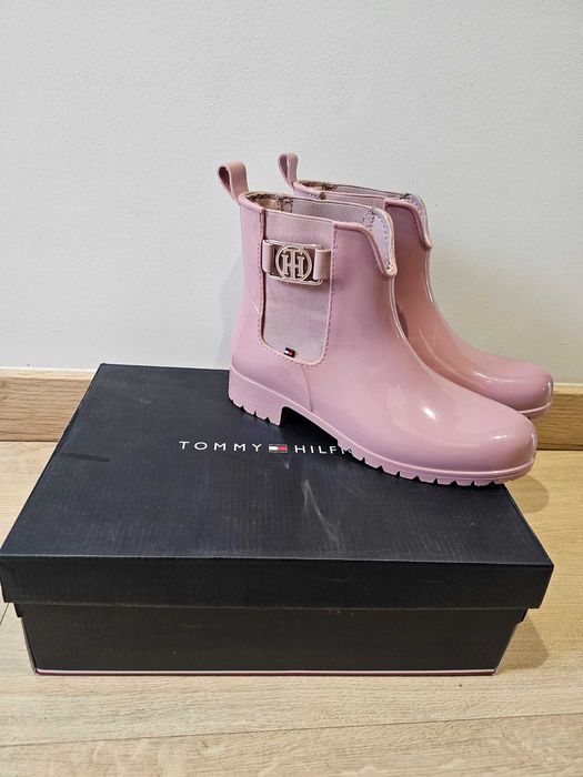 Różowe damskie kalosze Tommy Hilfiger