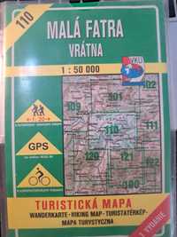 Malá Fatra, Vrátna. Turistická mapa 1:50000