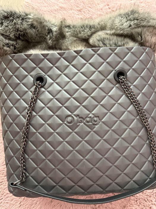 Obag szary z futerkiem