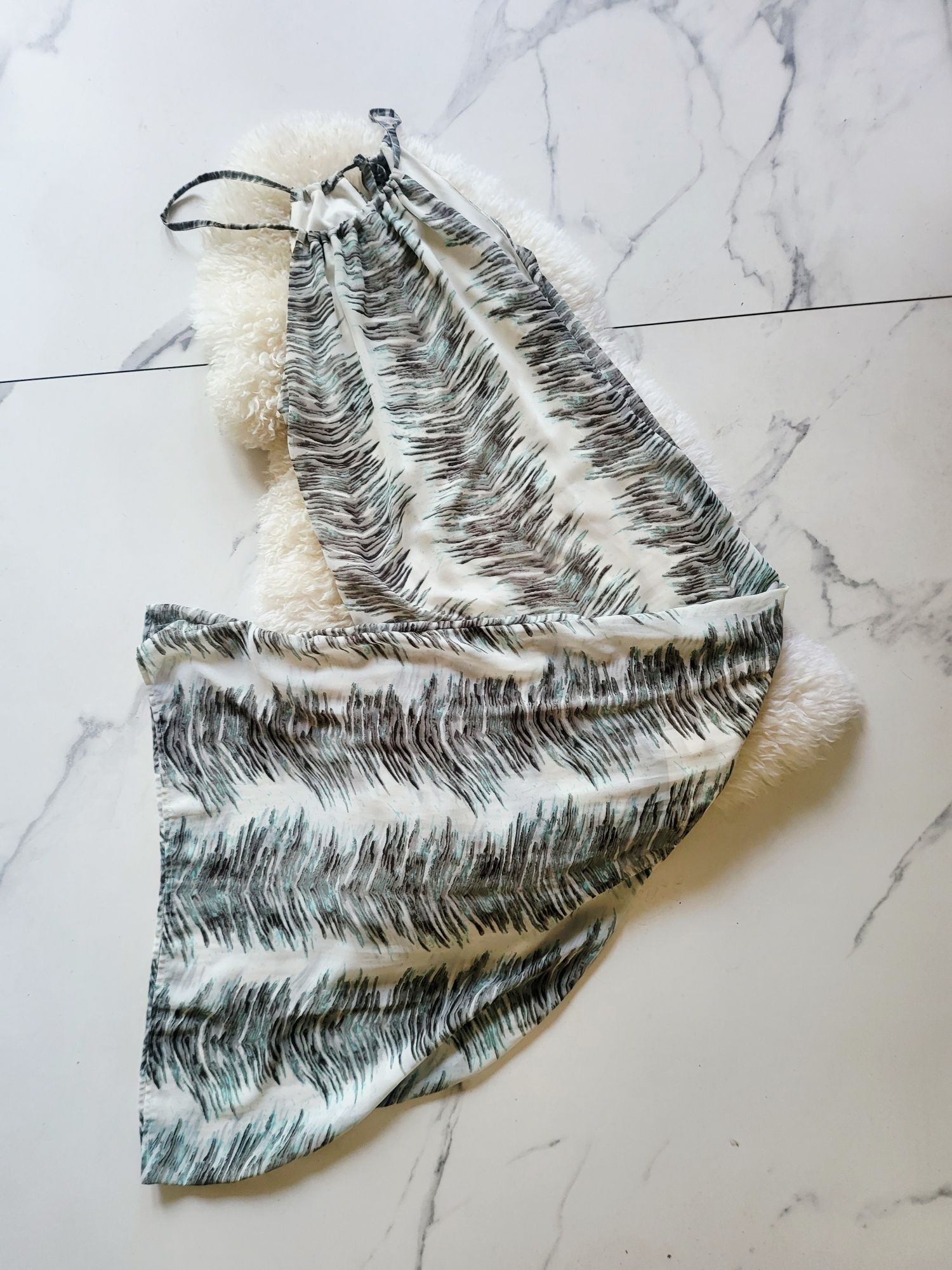 Vila Clothes XS Maxi Dluga Sukienka Mgielka Zwiewna Viral