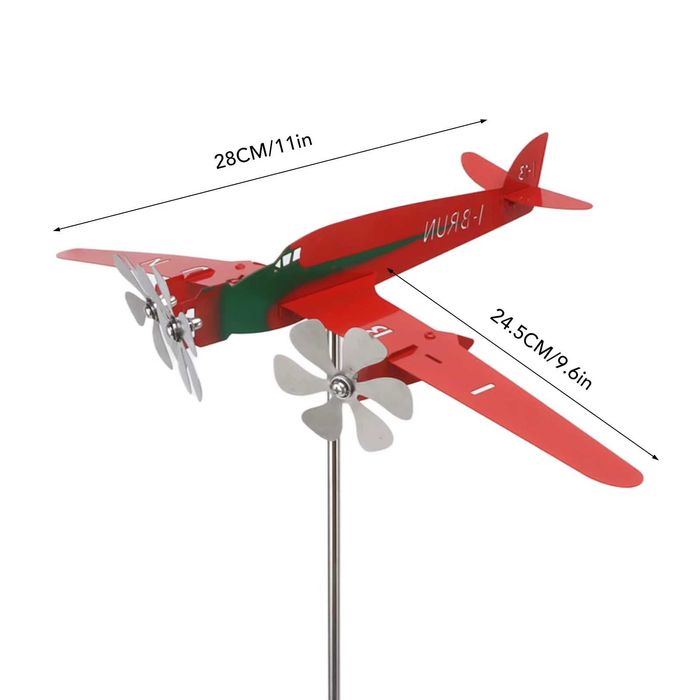 Nowy Metalowy Wiatrowskaz Obrotowe Śmigła + Zestaw Montażowy