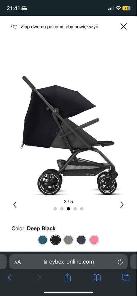 Wózek spacerowy Cybex Eezy S+2 Deep Black