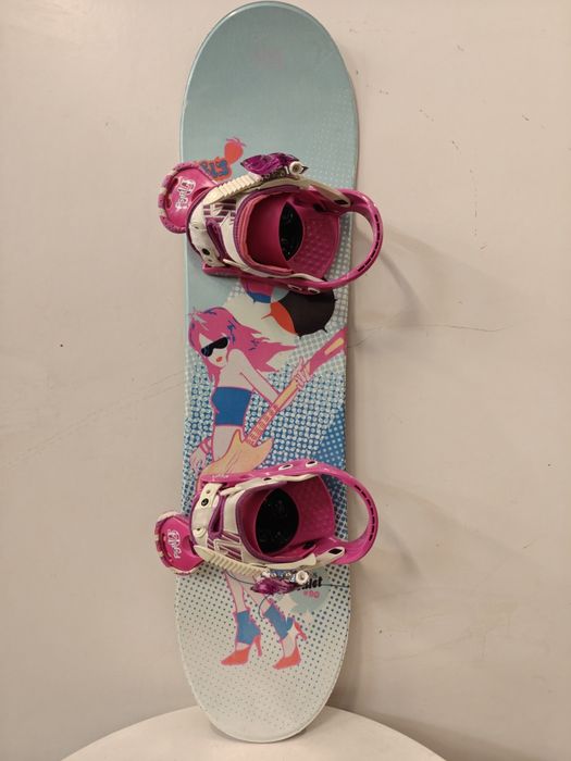 Deska snowboardowa Burton Chicklet długość 90 cm Grom wiązania XS