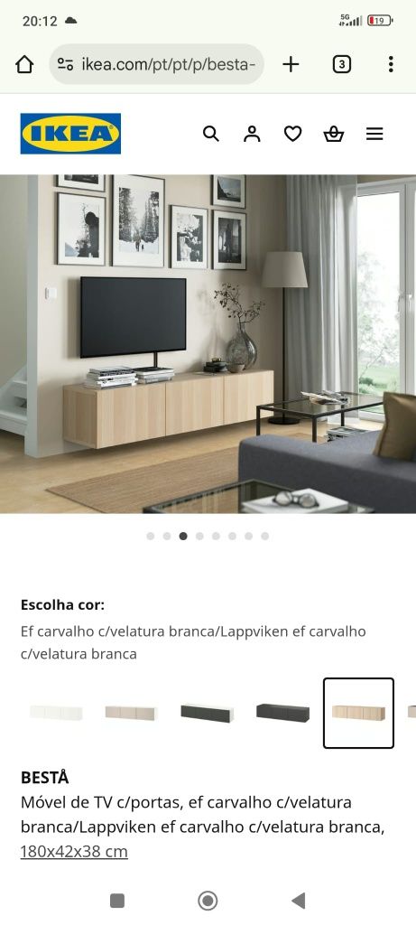 Vendo móvel aparador de TV, modelo BESTA, IKEA. Está como novo.