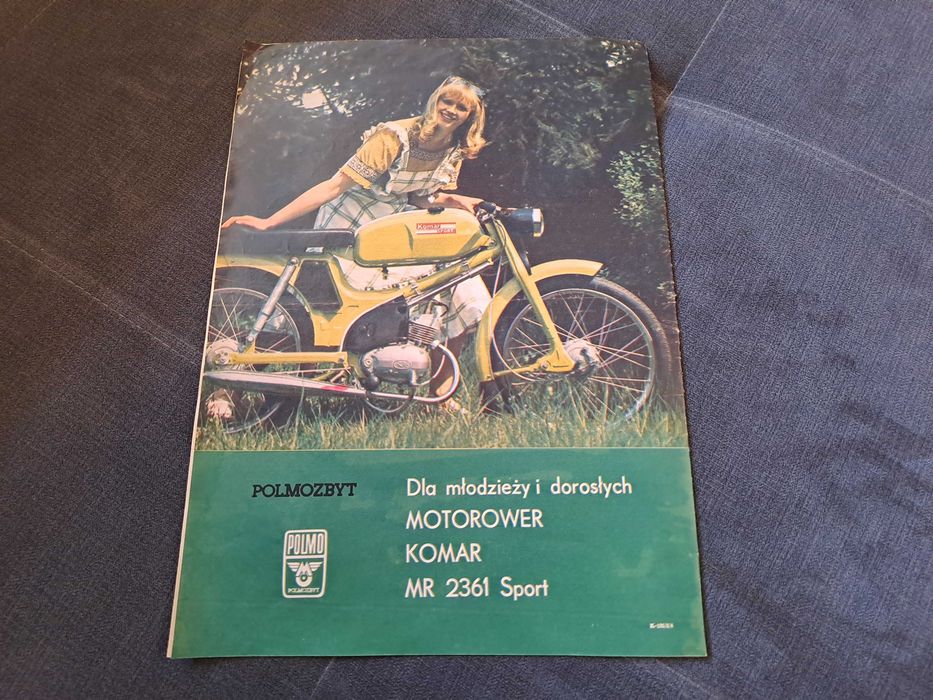 2x oryginalna reklama plakat z PRL- ROMET 750 i KOMAR SPORT lata 70-te