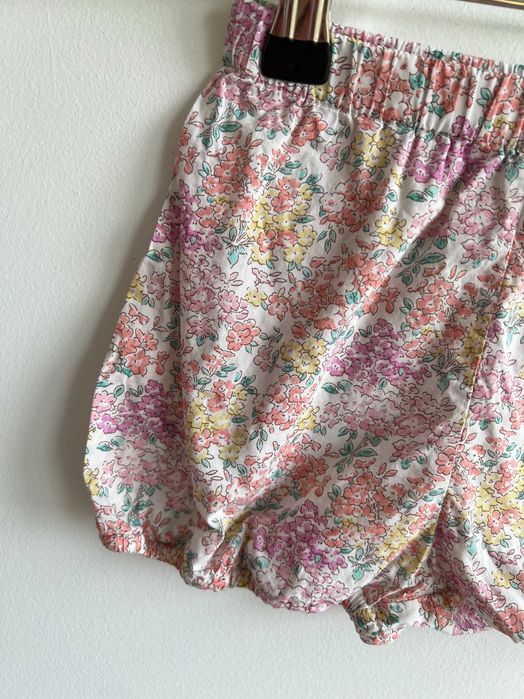 PoppyRose szorty krótkie spodenki bloomersy kwiaty bawełna 74
