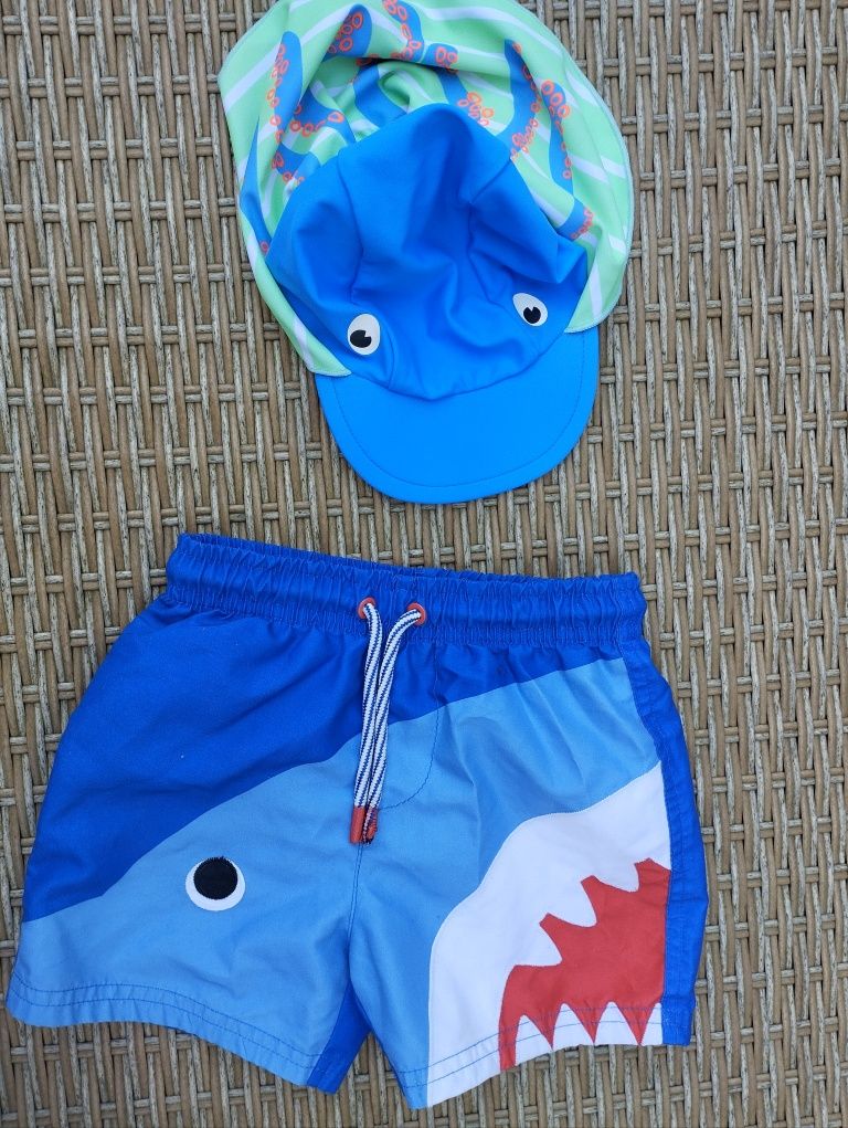 Ręcznik ponczo spodenki do pływania  rekin czapka do wody r ,98/104