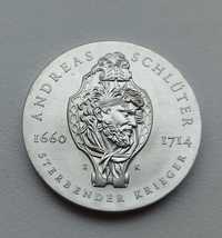 Німеччина НДР 20 марок 1990 р. Андреас Шлютер ГДР срібло