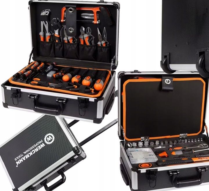 Skrzynia narzędziowa z narzędziami WRECKMANN walizka na kółkach zestaw