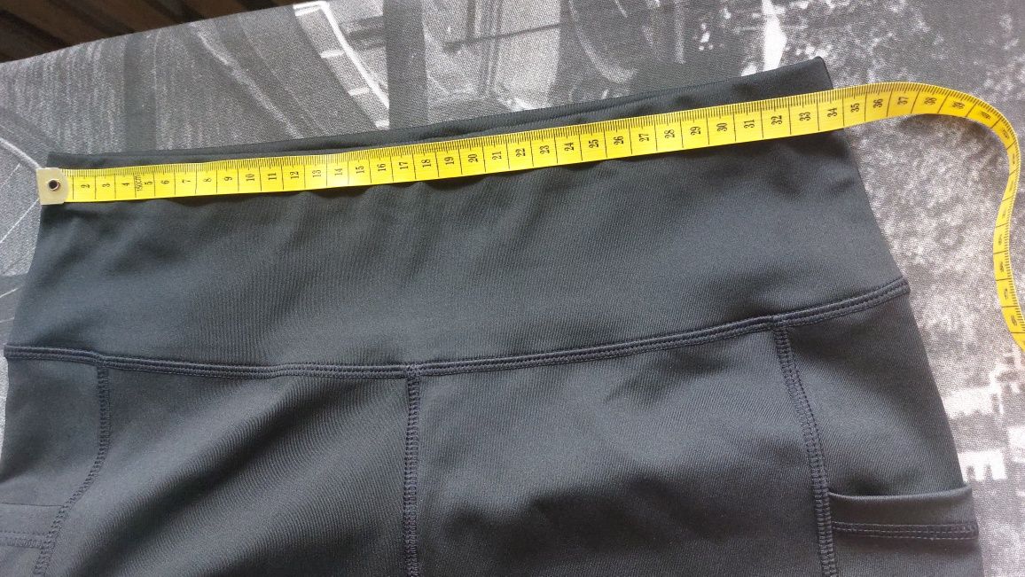 Legginsy czarne wysoki stan elastyczne rozciągliwe L