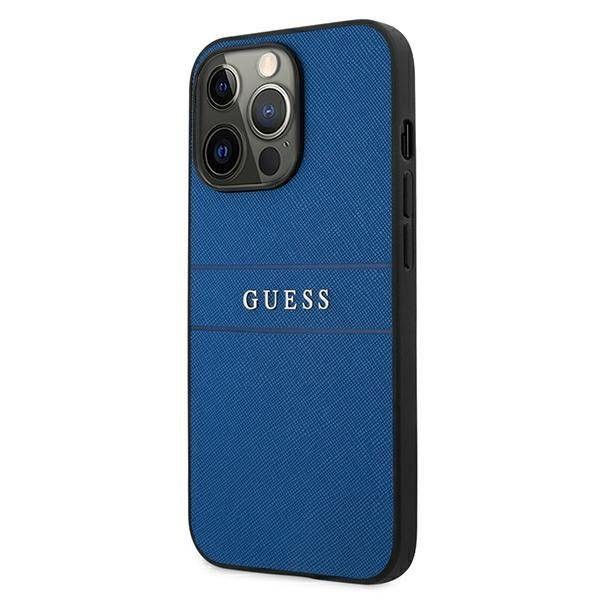 Etui Guess do iPhone 13 Pro Saffiano Strap Blue