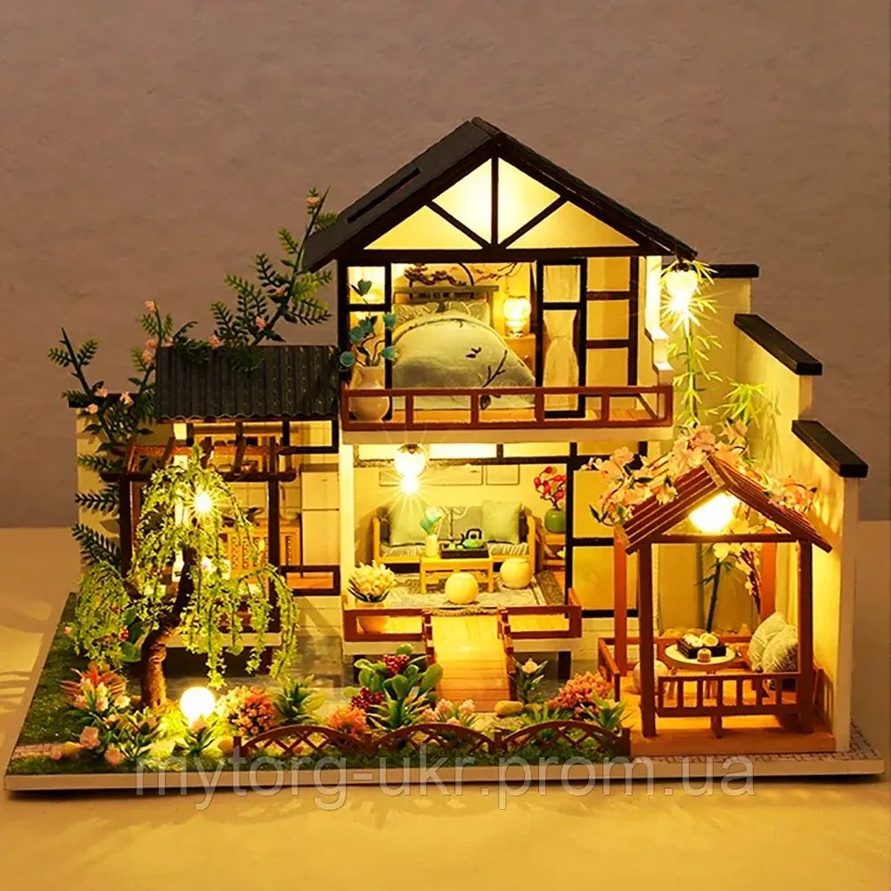 Кукольный дом BauTech Diy деревянный конструктор 3D Японский домик