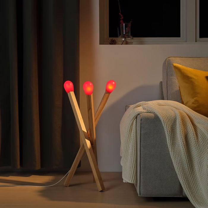 STRÅLA Lampa podłogowa LED, W kształcie zapałki