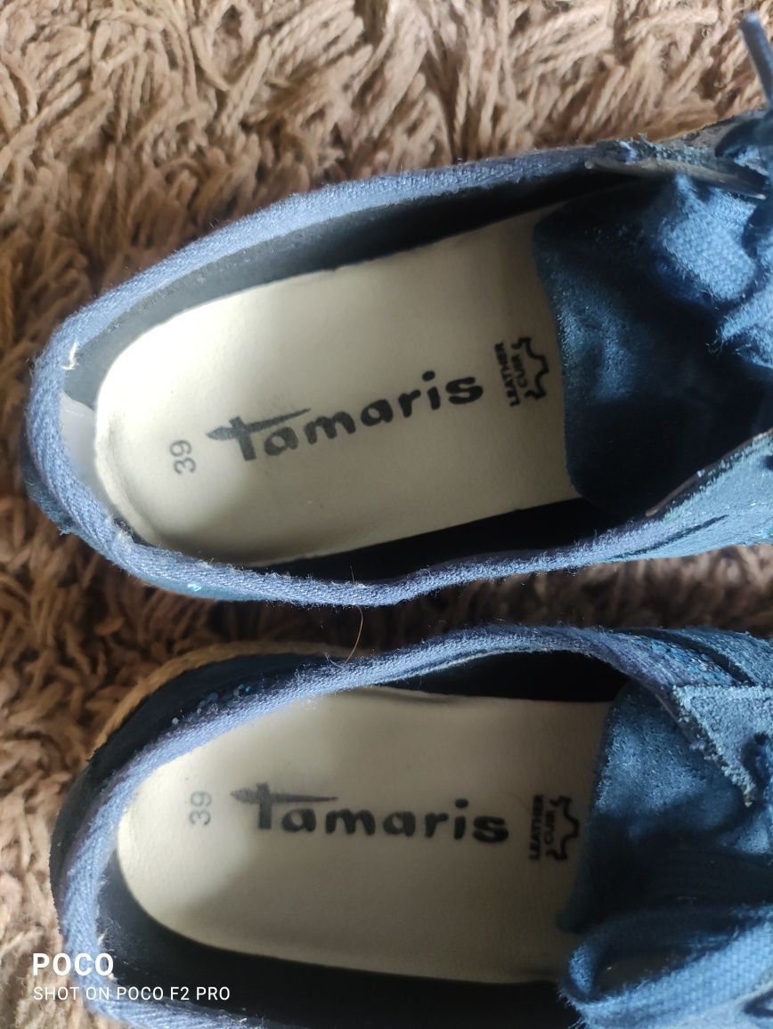 Жіночі нарядні шкіряні мокасіни Tamaris, оригінал!