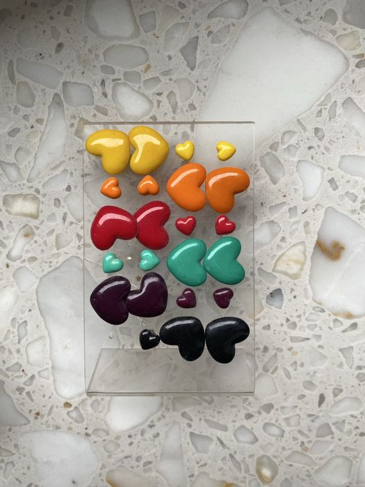 Kolczyki serduszka - 11 par