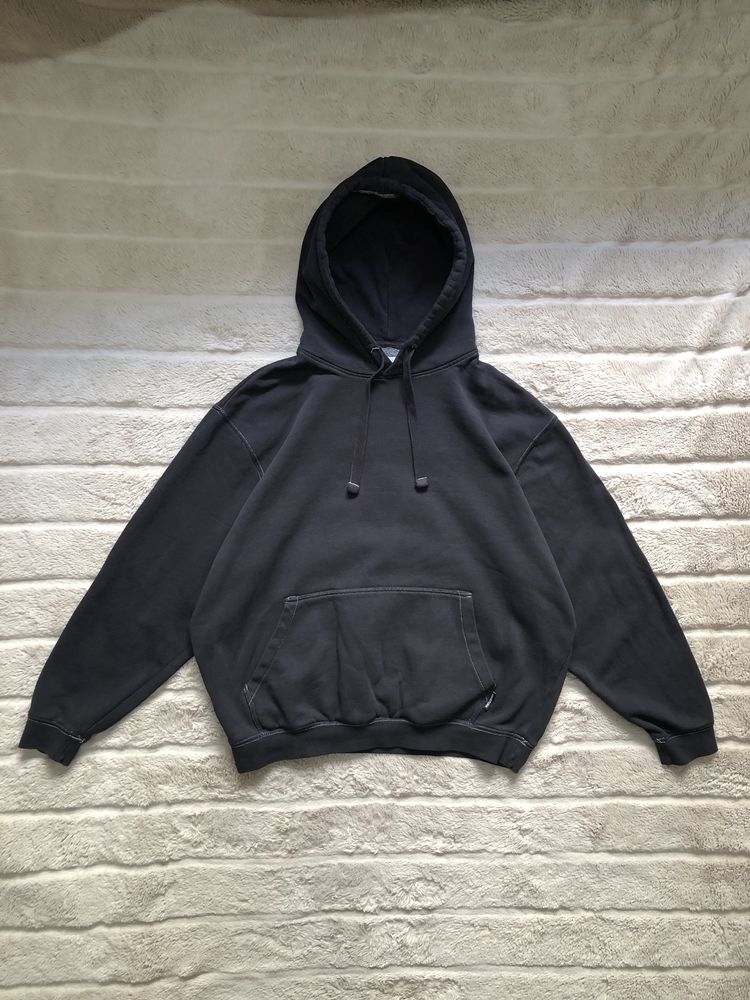 ZARA (S) Basic Oversized Box Fit Hoodie мужское худи серое флис кофта